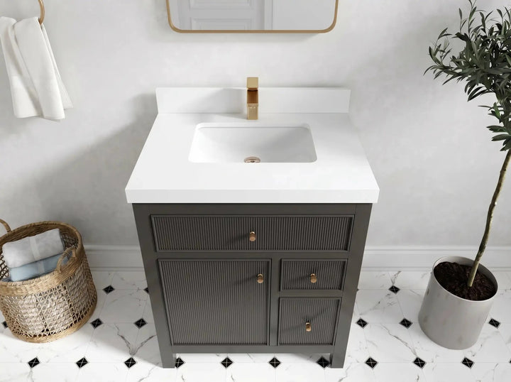 Sonoma 30 in W x 22 in D Reeded Free Standing Single Sink Bathroom Vanity - photo 20