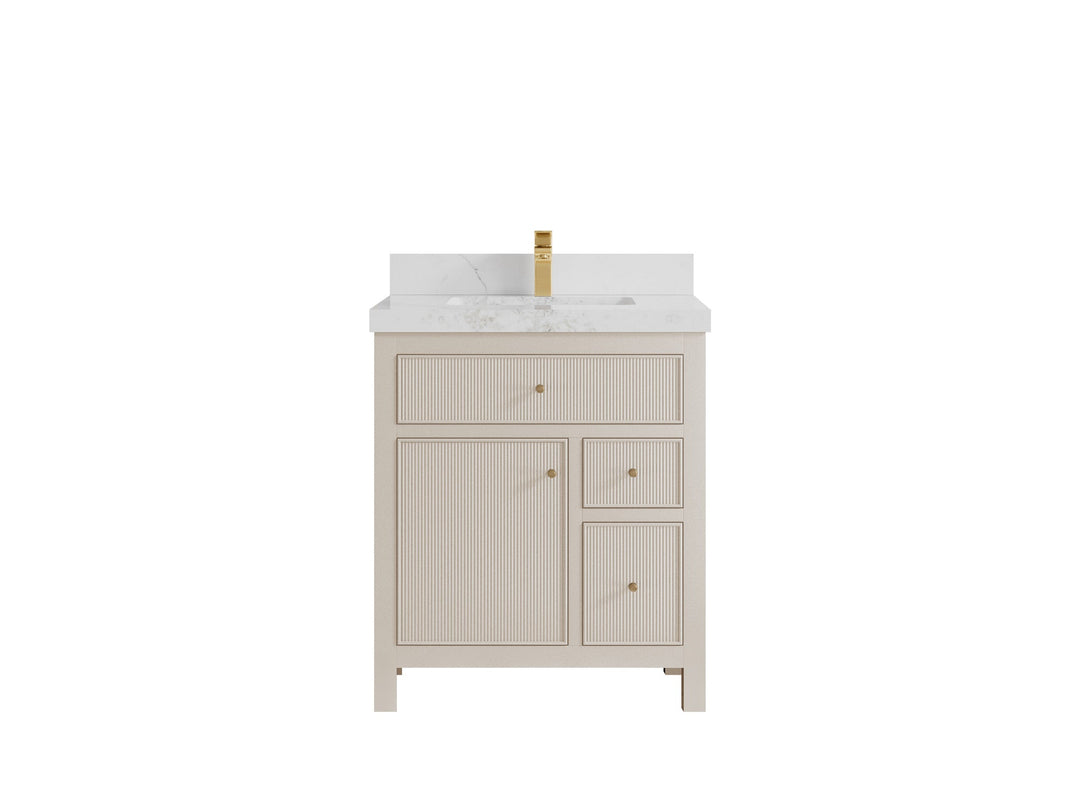 Sonoma 30 in W x 22 in D Reeded Free Standing Single Sink Bathroom Vanity | 
              
                 Fine Grain Linen Beige
                
                  
             - SON-CAB-FNG-29 - photo №10