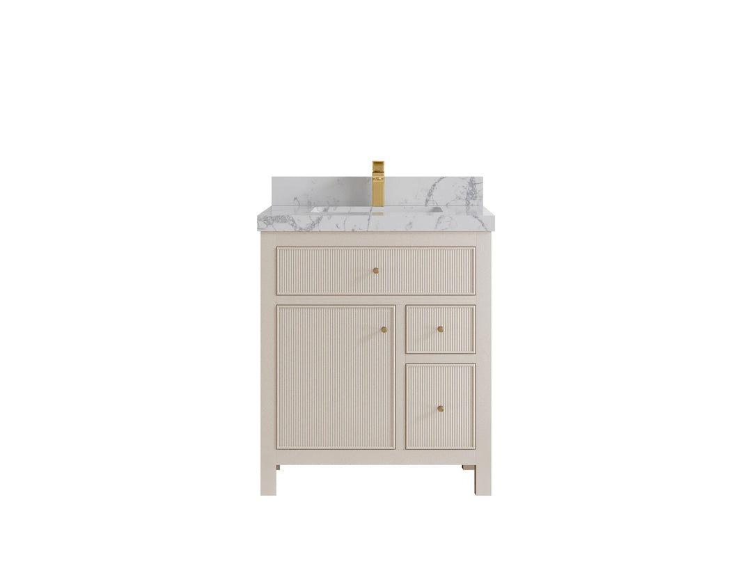 Sonoma 30 in W x 22 in D Reeded Free Standing Single Sink Bathroom Vanity | 
              
                 Fine Grain Linen Beige
                
                  
             - SON-CAB-FNG-29 - photo №23