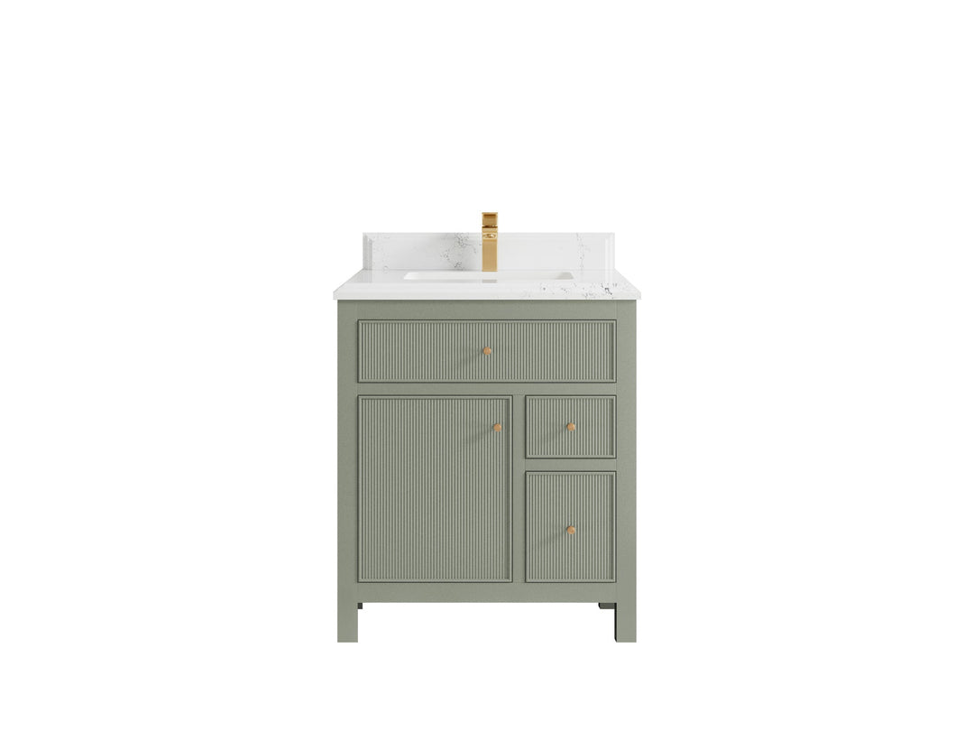 Sonoma 30 in W x 22 in D Reeded Free Standing Single Sink Bathroom Vanity | 
              
                Evergreen
                
                  
             - SON-CAB-EGN-29 - photo №15