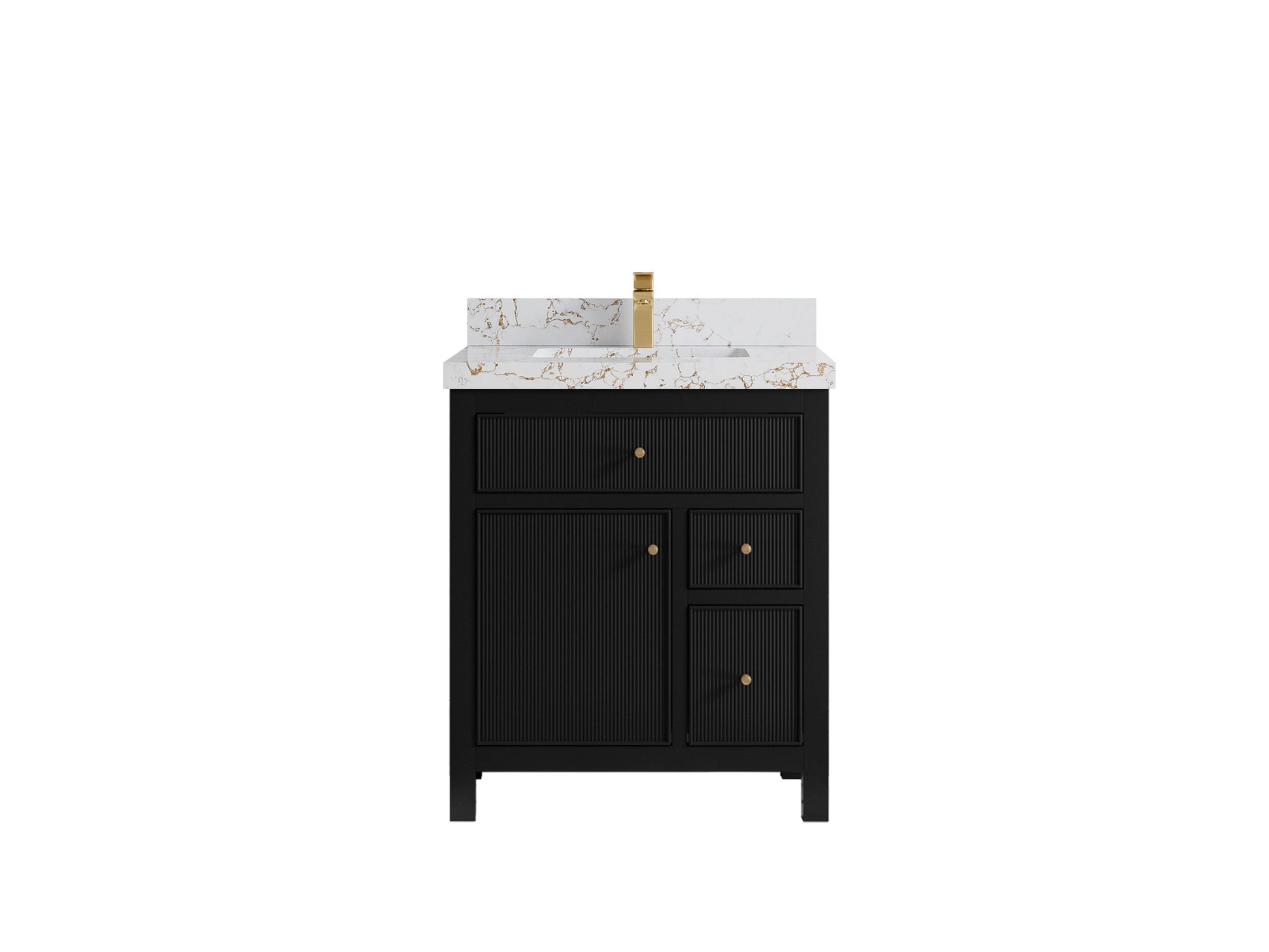 Sonoma 30 in W x 22 in D Reeded Free Standing Single Sink Bathroom Vanity - Willow Bath and Vanity