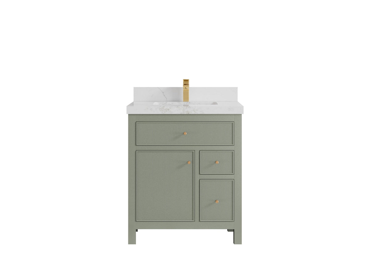 Sonoma 30 in W x 22 in D Reeded Free Standing Single Sink Bathroom Vanity - Willow Bath and Vanity