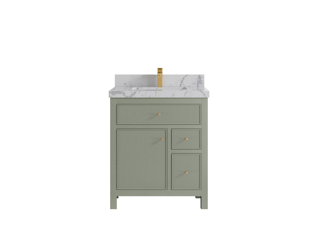 Sonoma 30 in W x 22 in D Reeded Free Standing Single Sink Bathroom Vanity | 
              
                Evergreen
                
                  
             - SON-CAB-EGN-29 - photo №23