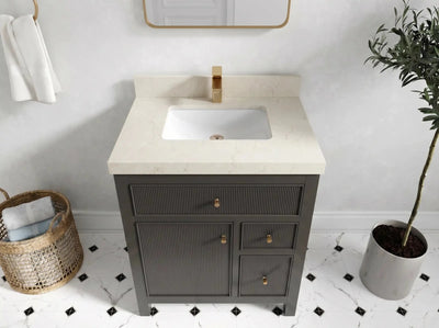 Sonoma 30 in W x 22 in D Reeded Free Standing Single Sink Bathroom Vanity - Willow Bath and Vanity