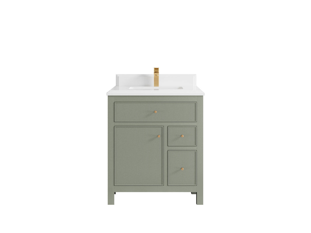 Sonoma 30 in W x 22 in D Reeded Free Standing Single Sink Bathroom Vanity | 
              
                Evergreen
                
                  
             - SON-CAB-EGN-29 - photo №16