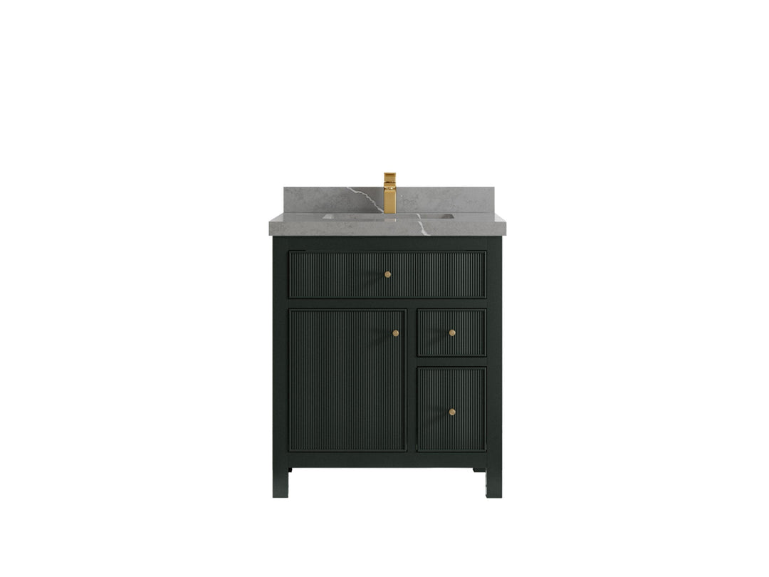 Sonoma 30 in W x 22 in D Reeded Free Standing Single Sink Bathroom Vanity | 
              
                Dark Forest Green
                
                  
             - SON-CAB-DGN-29 - photo №18