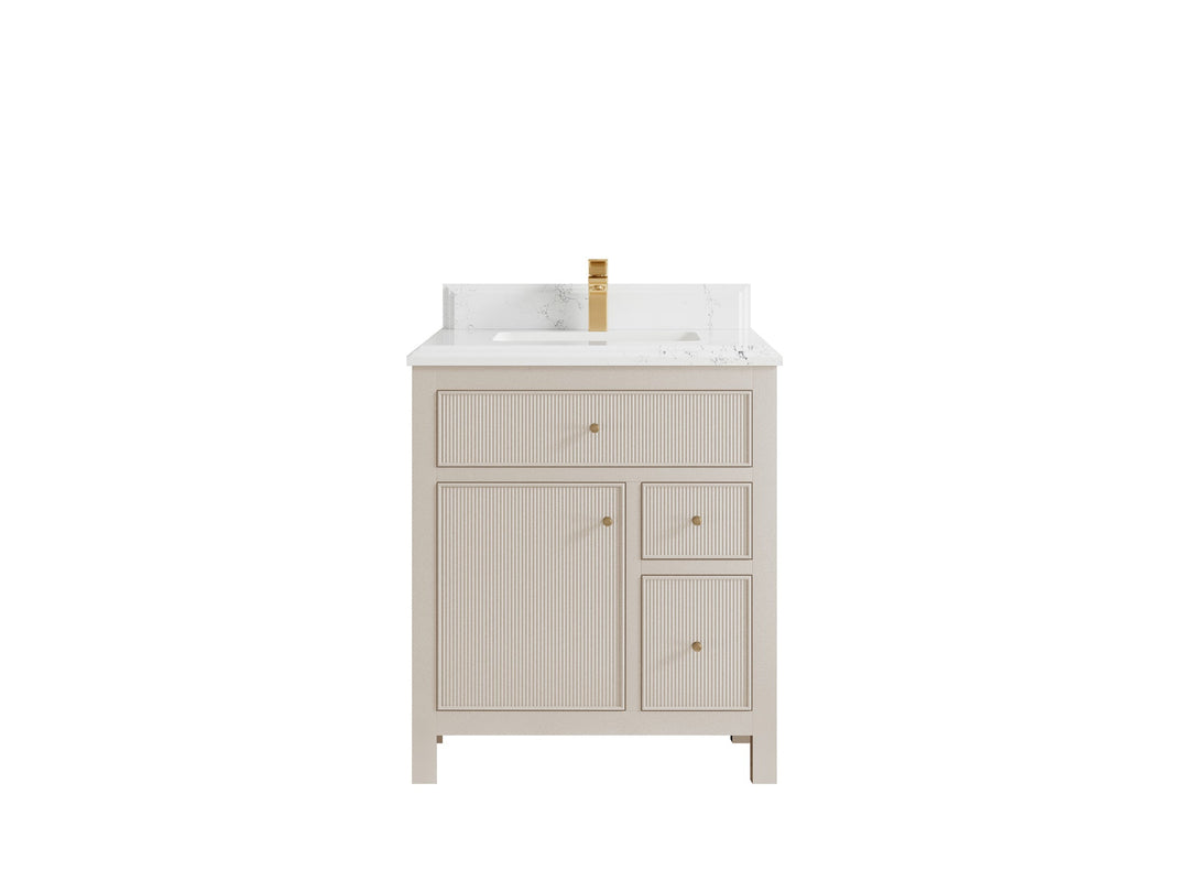 Sonoma 30 in W x 22 in D Reeded Free Standing Single Sink Bathroom Vanity | 
              
                 Fine Grain Linen Beige
                
                  
             - SON-CAB-FNG-29 - photo №15