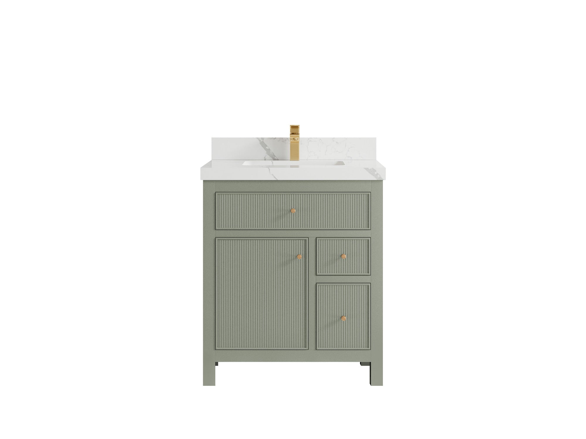 Sonoma 30 in W x 22 in D Reeded Free Standing Single Sink Bathroom Vanity - Willow Bath and Vanity