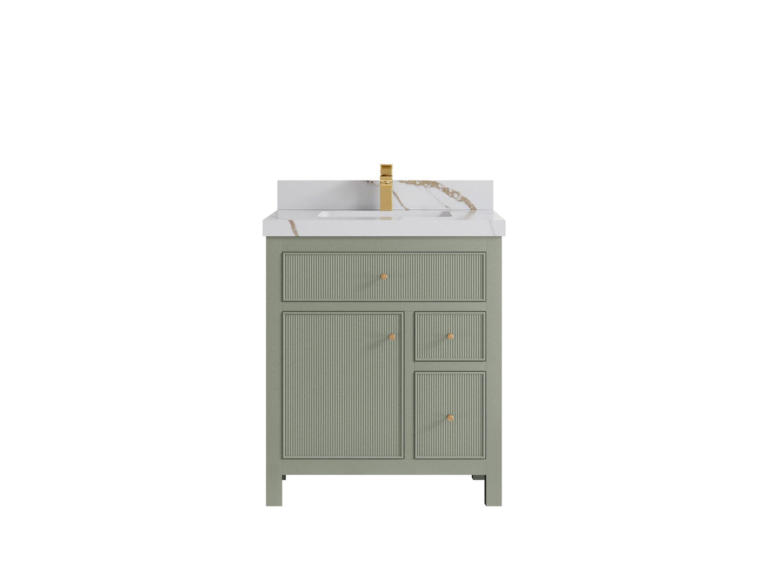 Sonoma 30 in W x 22 in D Reeded Free Standing Single Sink Bathroom Vanity | 
              
                Evergreen
                
                  
             - SON-CAB-EGN-29 - photo №8