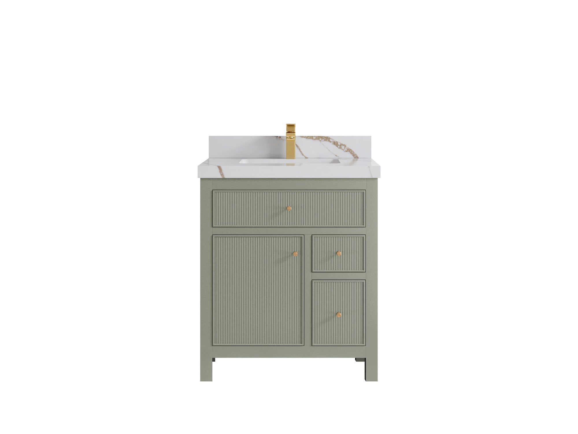 Sonoma 30 in W x 22 in D Reeded Free Standing Single Sink Bathroom Vanity - Willow Bath and Vanity