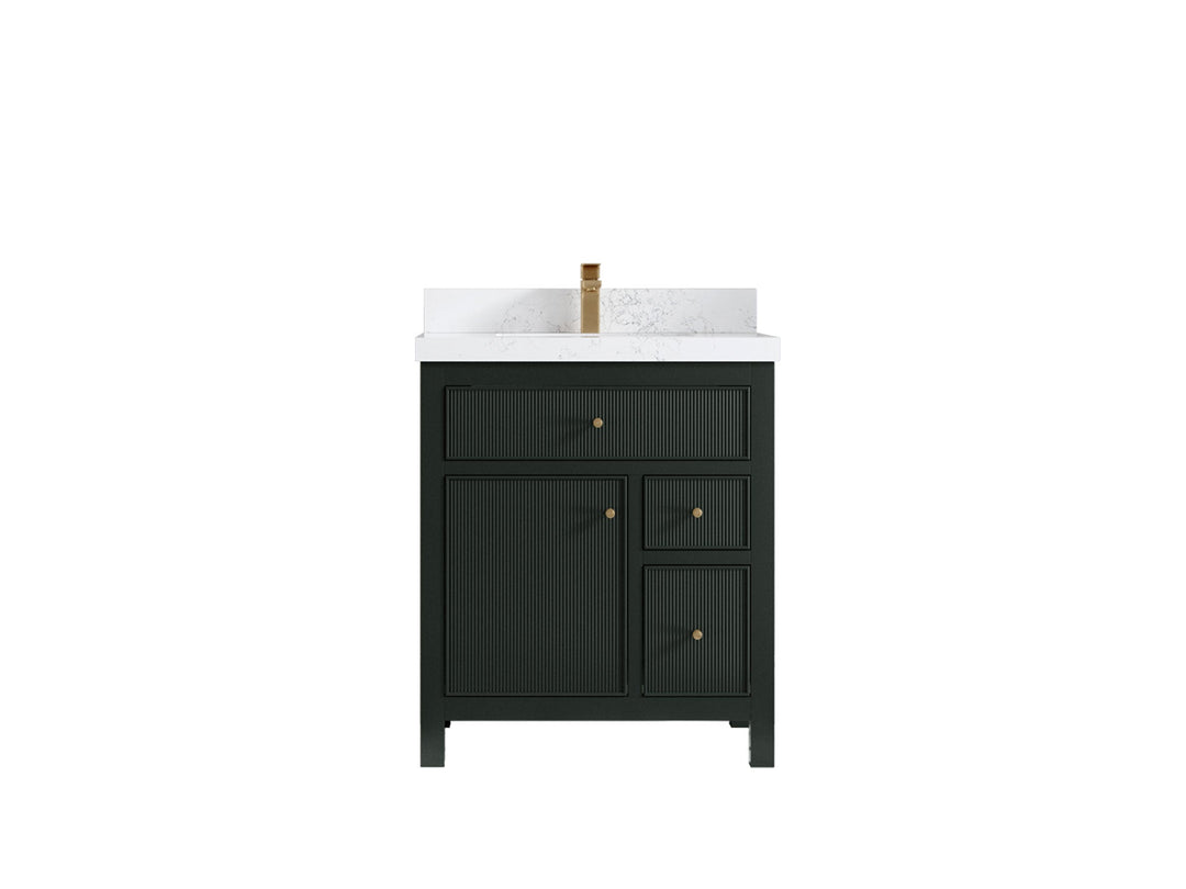 Sonoma 30 in W x 22 in D Reeded Free Standing Single Sink Bathroom Vanity | 
              
                Dark Forest Green
                
                  
             - SON-CAB-DGN-29 - photo №1