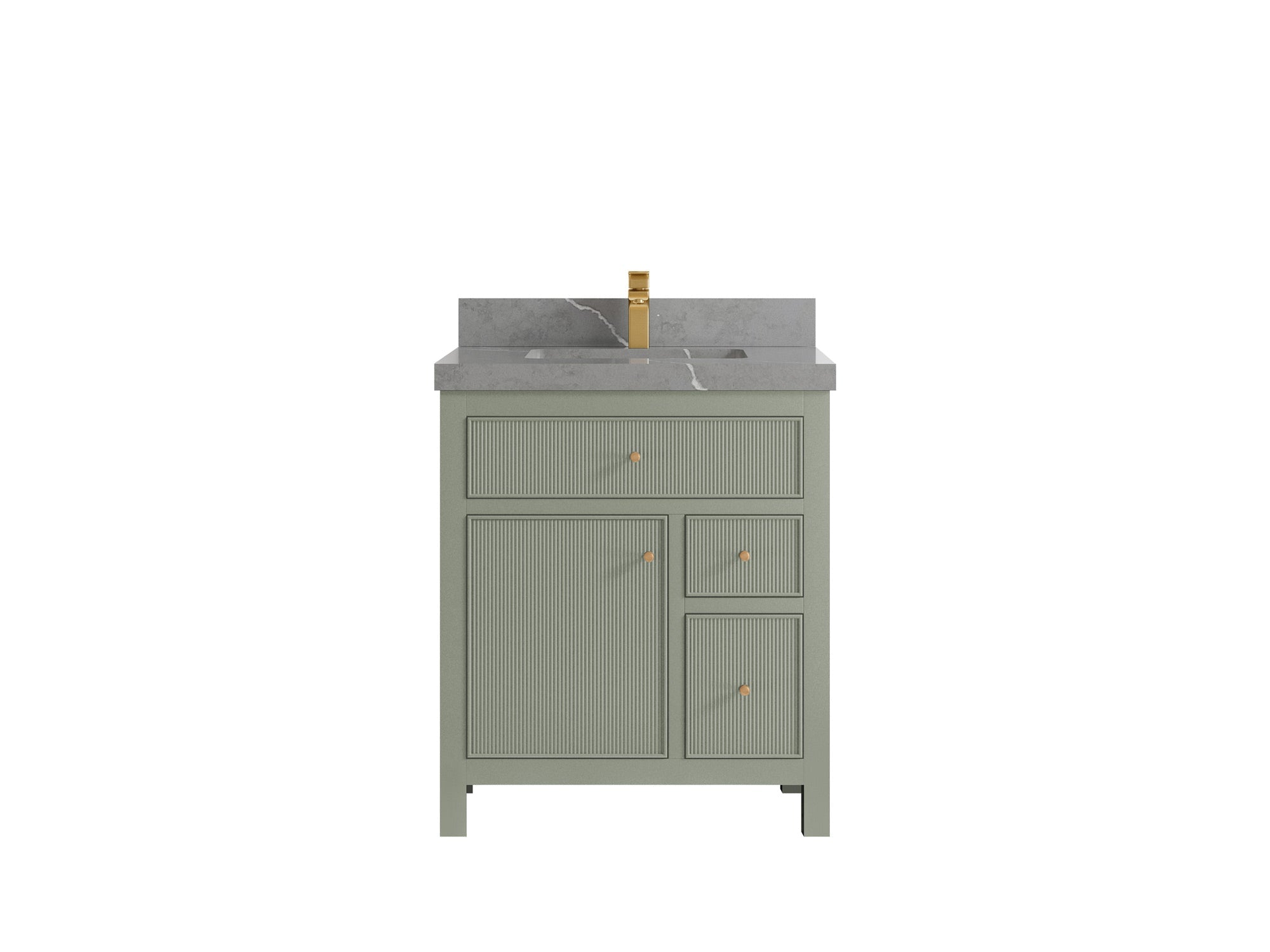 Sonoma 30 in W x 22 in D Reeded Free Standing Single Sink Bathroom Vanity - Willow Bath and Vanity