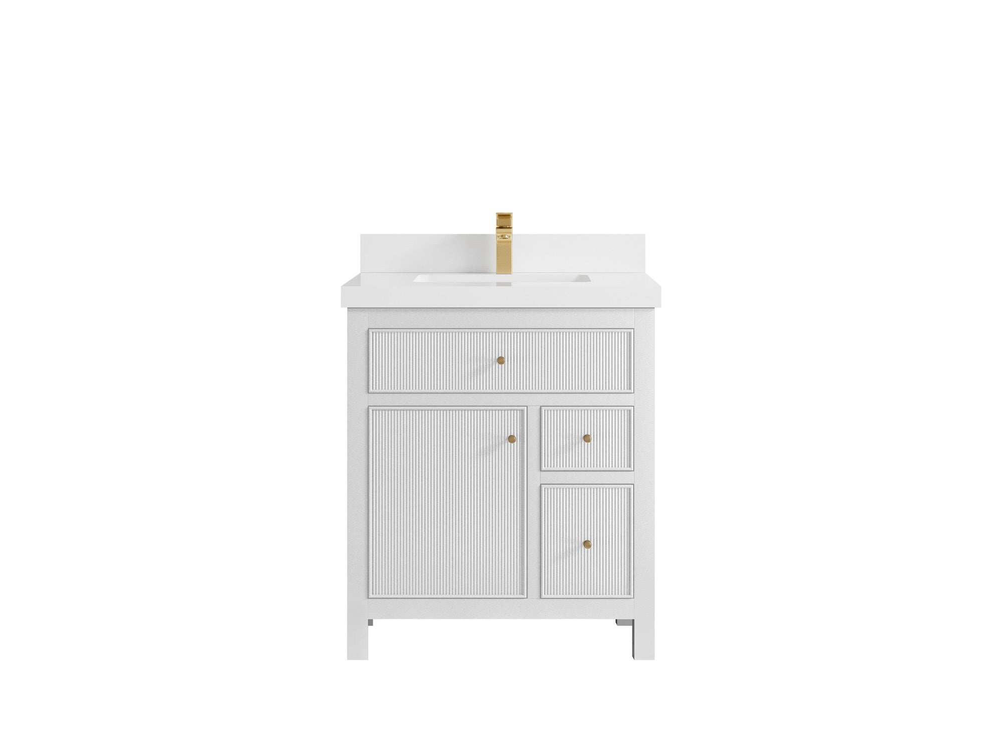 Sonoma 30 in W x 22 in D Reeded Free Standing Single Sink Bathroom Vanity - Willow Bath and Vanity