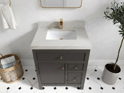 Sonoma 30 in W x 22 in D Reeded Free Standing Single Sink Bathroom Vanity - Willow Bath and Vanity