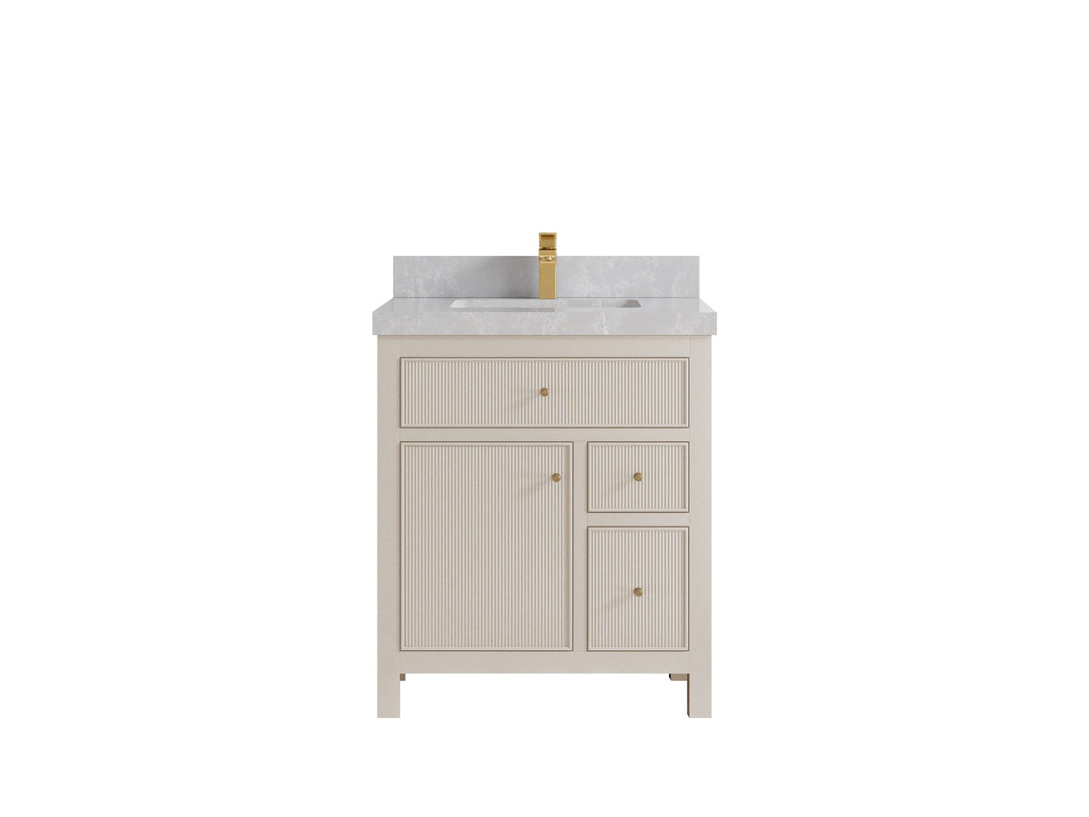 Sonoma 30 in W x 22 in D Reeded Free Standing Single Sink Bathroom Vanity - Willow Bath and Vanity