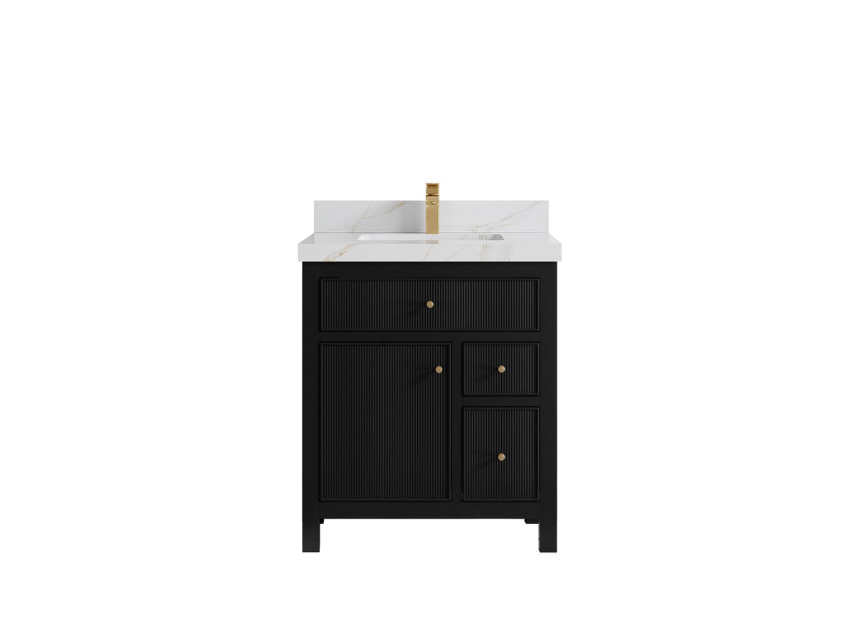 Sonoma 30 in W x 22 in D Reeded Free Standing Single Sink Bathroom Vanity - Willow Bath and Vanity