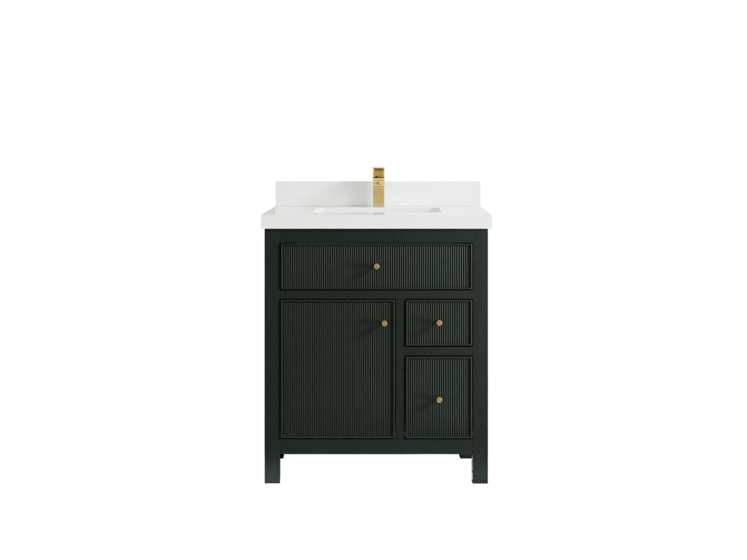 Sonoma 30 in W x 22 in D Reeded Free Standing Single Sink Bathroom Vanity | 
              
                Dark Forest Green
                
                  
             - SON-CAB-DGN-29 - photo №23