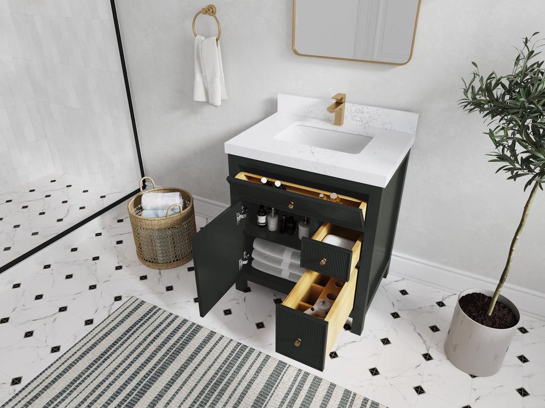Sonoma 30 in W x 22 in D Reeded Free Standing Single Sink Bathroom Vanity blt - Willow Bath and Vanity