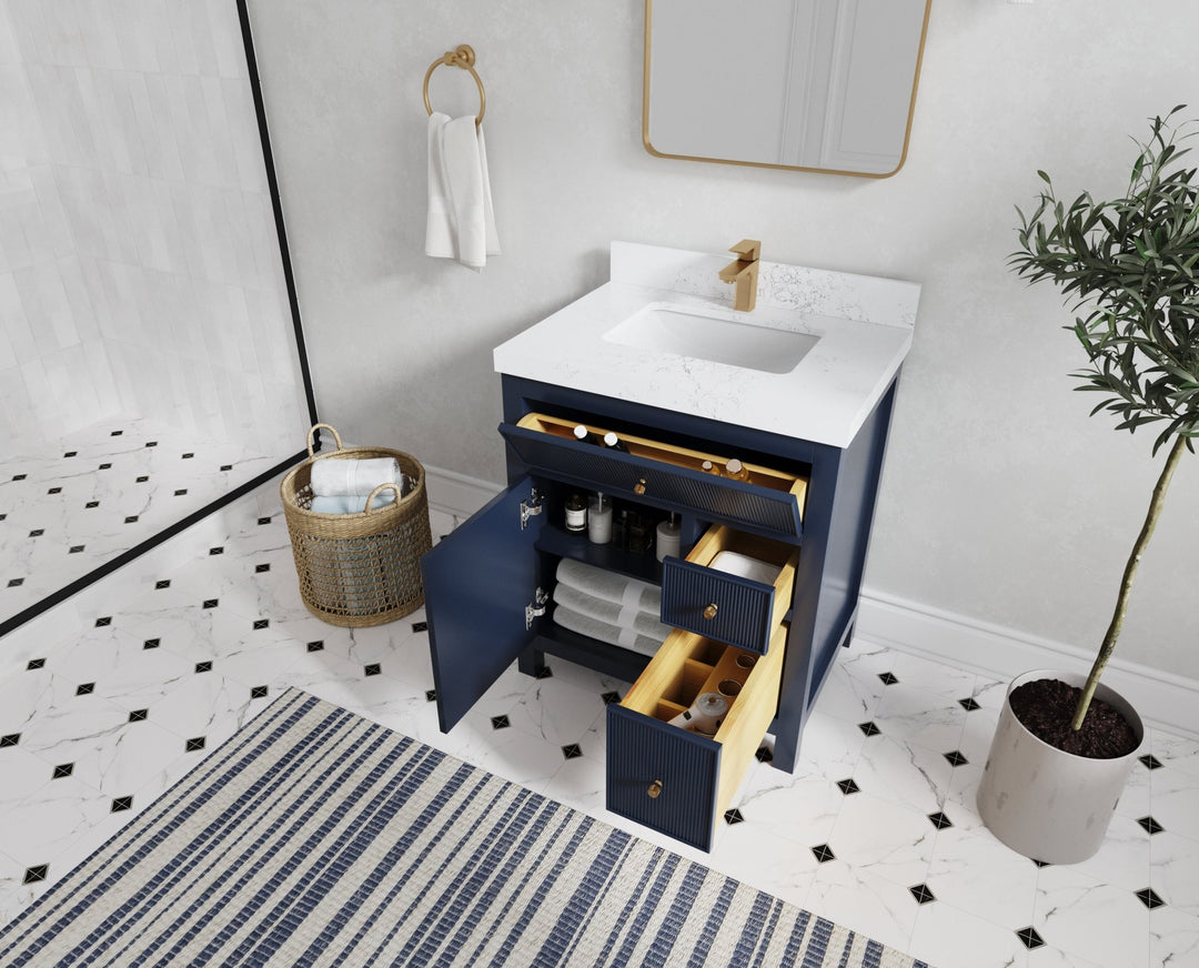 Sonoma 30 in W x 22 in D Reeded Free Standing Single Sink Bathroom Vanity hln - Willow Bath and Vanity