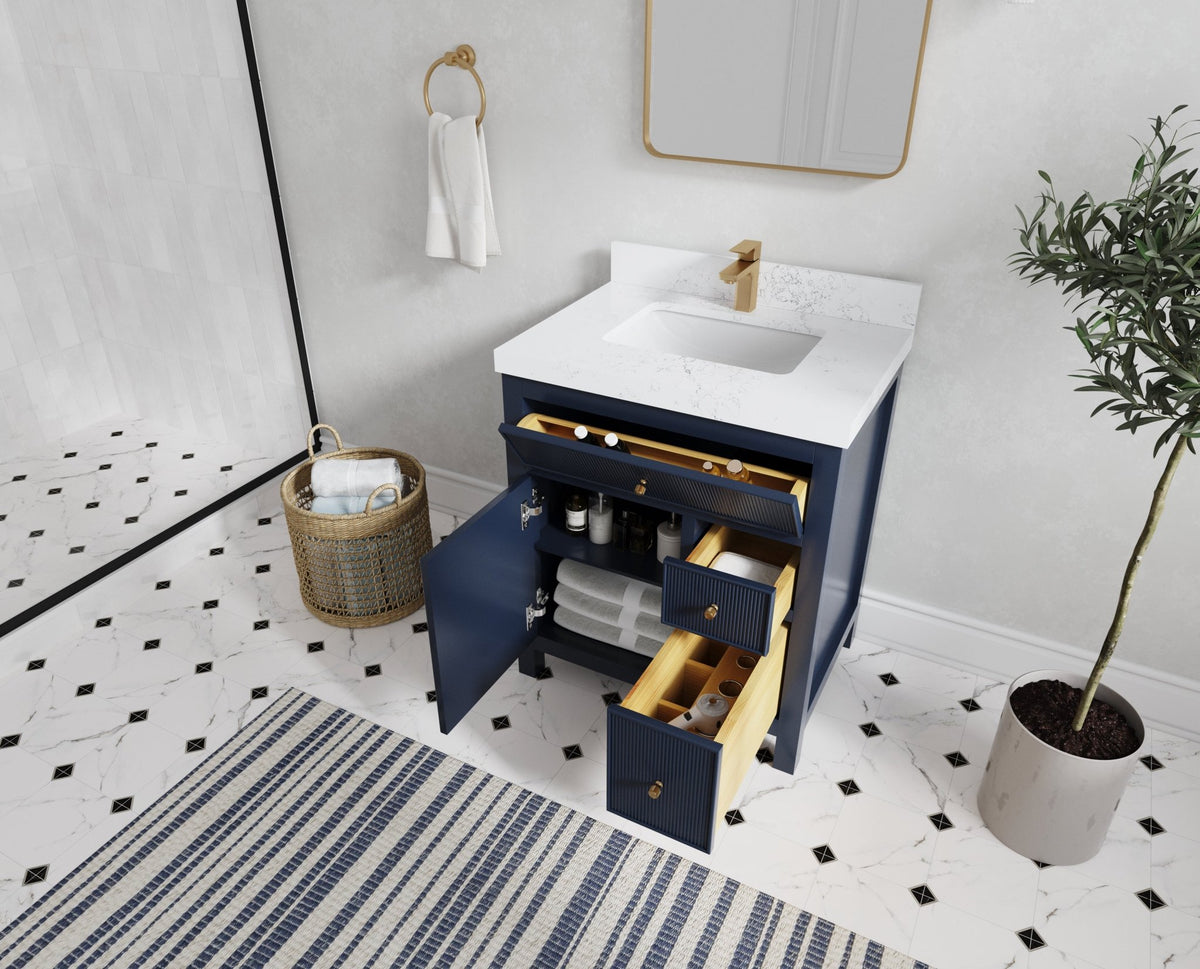 Sonoma 30 in W x 22 in D Reeded Free Standing Single Sink Bathroom Vanity hln - Willow Bath and Vanity