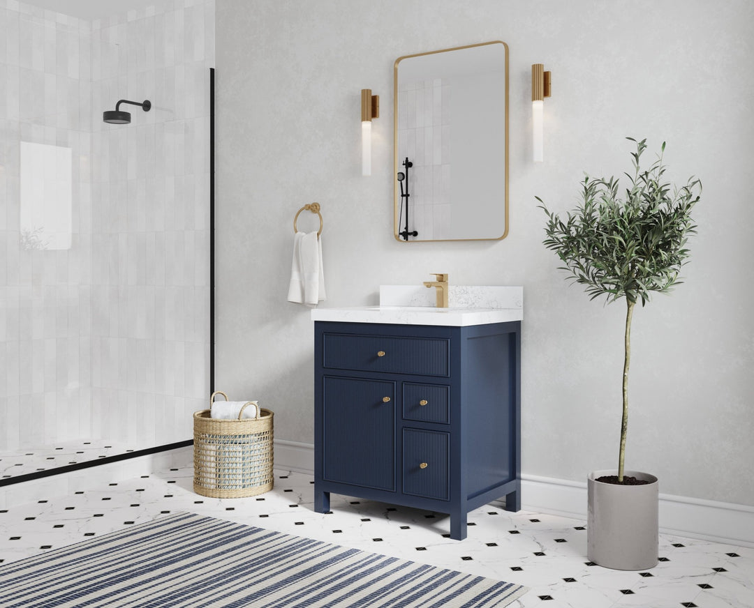 Sonoma 30 in W x 22 in D Reeded Free Standing Single Sink Bathroom Vanity hln - Willow Bath and Vanity