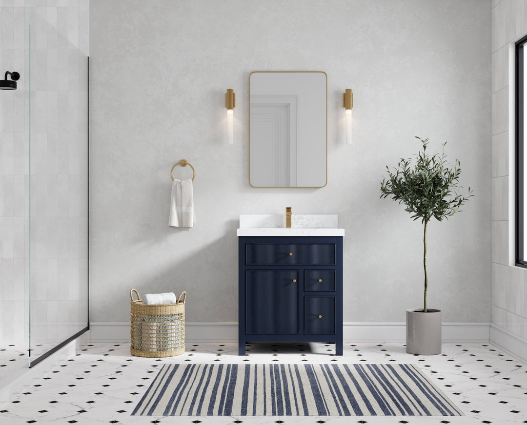 Sonoma 30 in W x 22 in D Reeded Free Standing Single Sink Bathroom Vanity hln - Willow Bath and Vanity