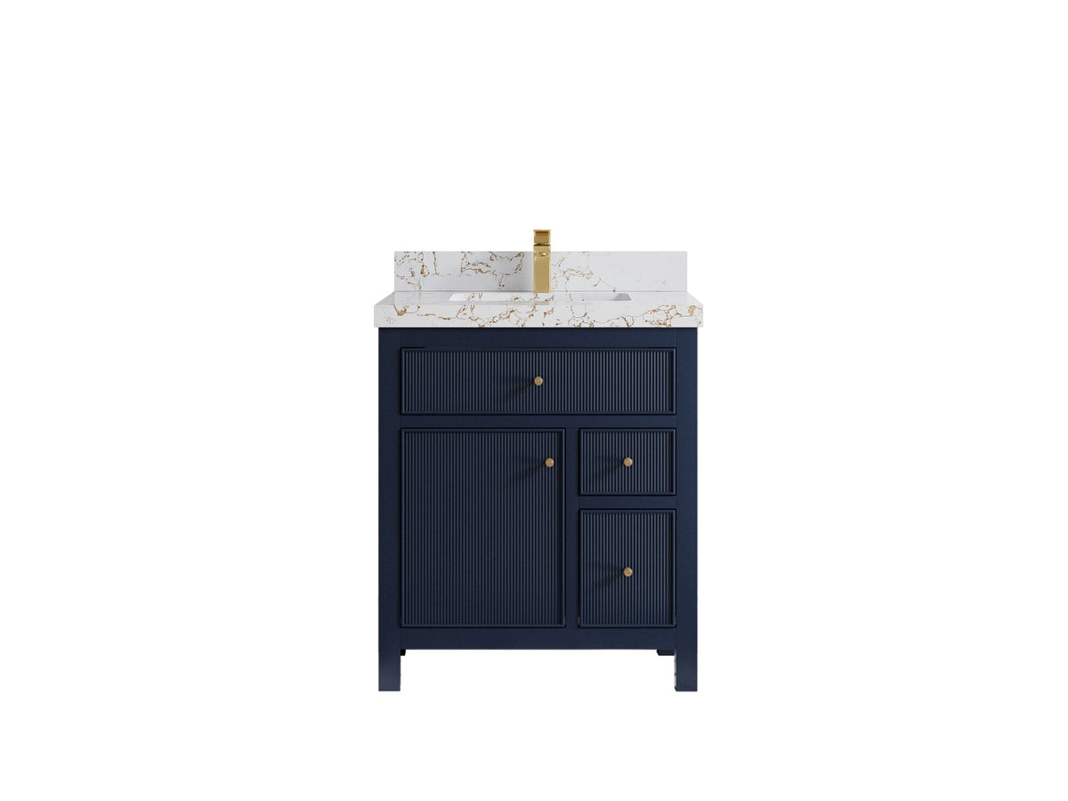 Sonoma 30 in W x 22 in D Reeded Free Standing Single Sink Bathroom Vanity hln - Willow Bath and Vanity