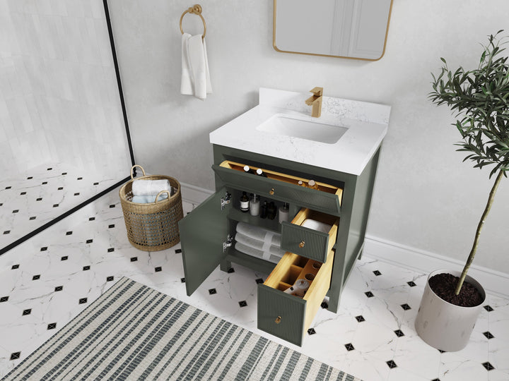 Sonoma 30 in W x 22 in D Reeded Free Standing Single Sink Bathroom Vanity pgn - photo 3