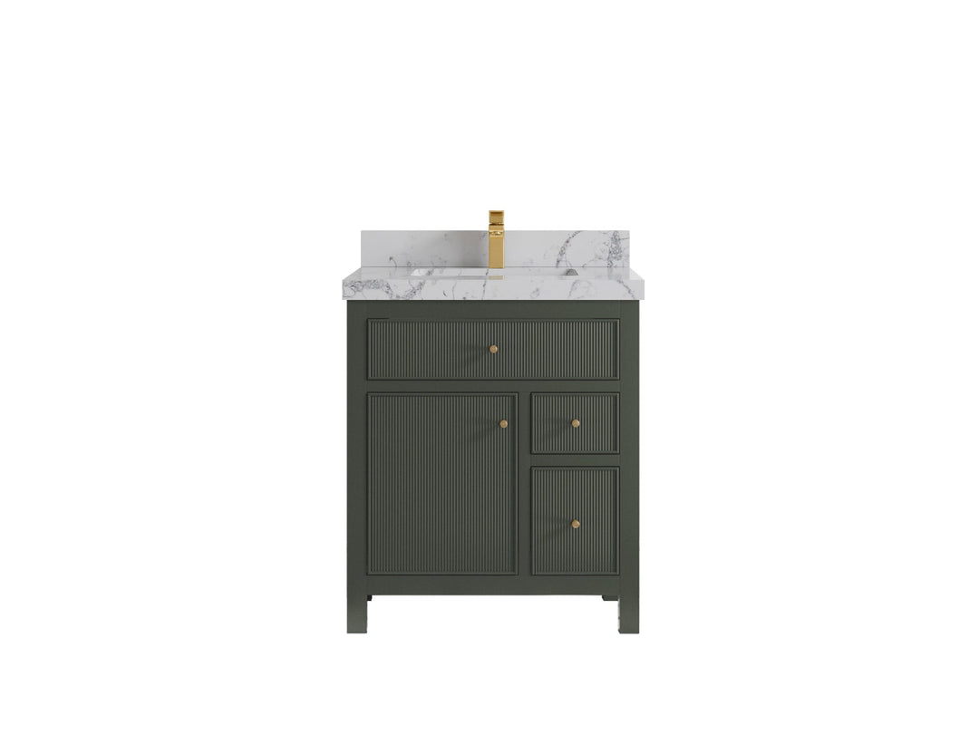 Sonoma 30 in W x 22 in D Reeded Free Standing Single Sink Bathroom Vanity pgn - Willow Bath and Vanity