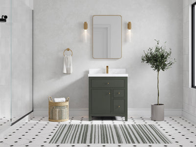 Sonoma 30 in W x 22 in D Reeded Free Standing Single Sink Bathroom Vanity pgn - Willow Bath and Vanity