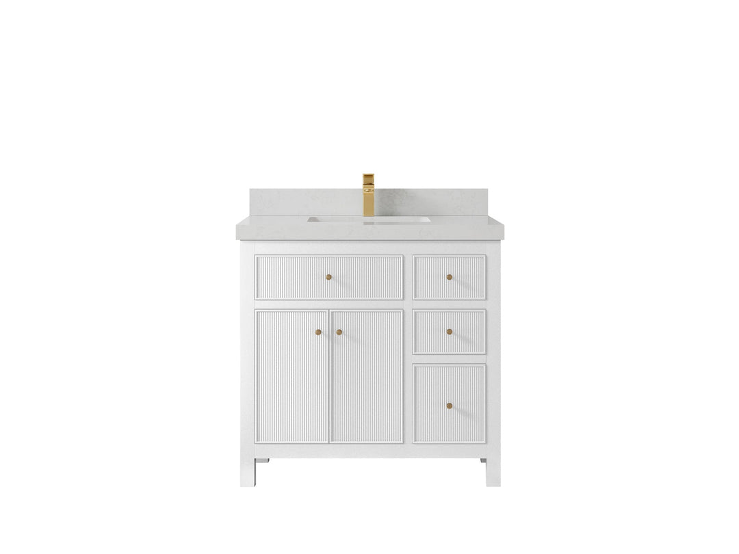 Sonoma 36 in. W x 22 in. D Center Sink Bathroom Vanity | 
              
                White
                
                  
             - SON_WH_WHQZ_36CL - photo №18