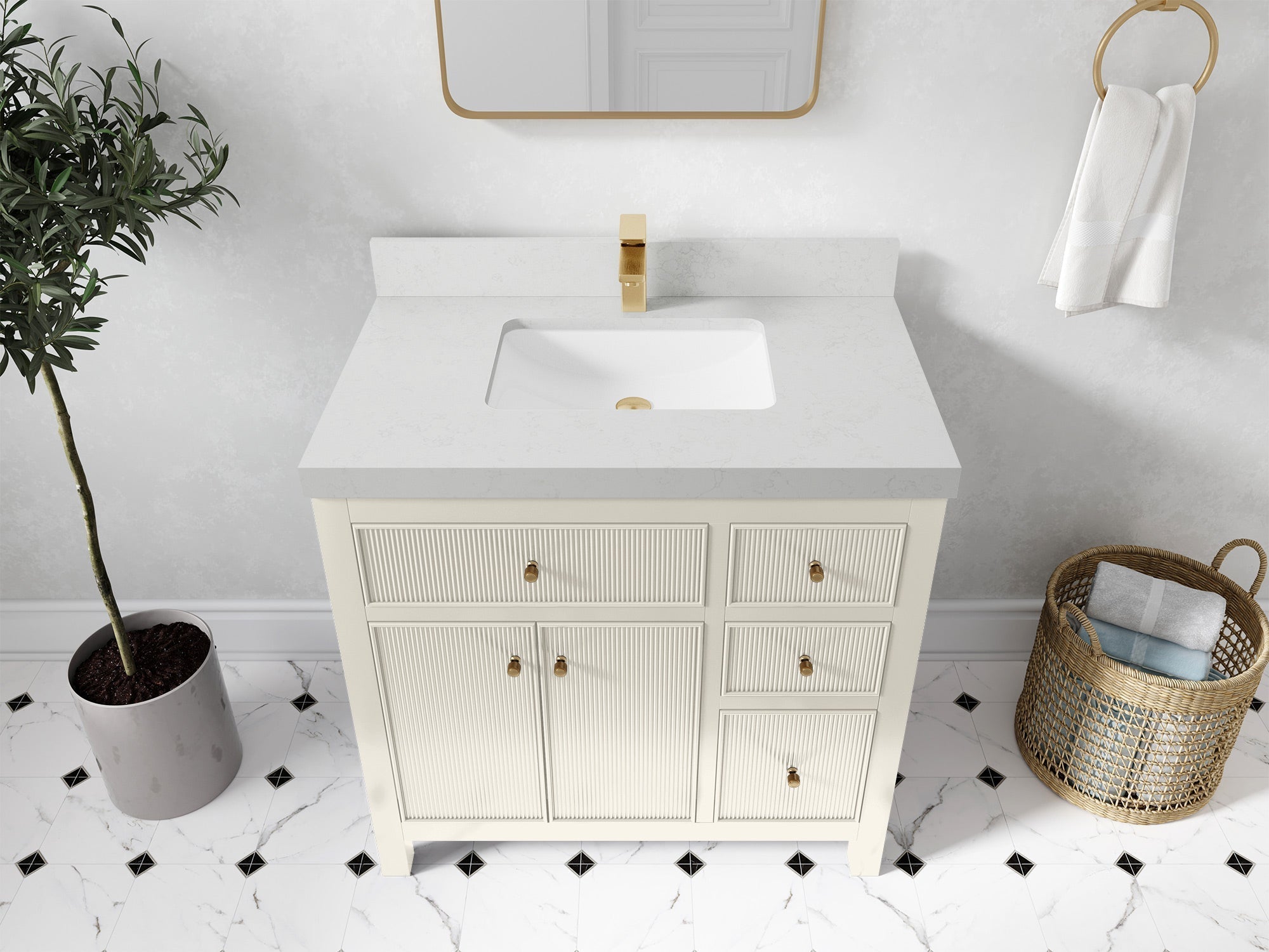 Sonoma 36 in. W x 22 in. D Center Sink Bathroom Vanity - Willow Bath and Vanity