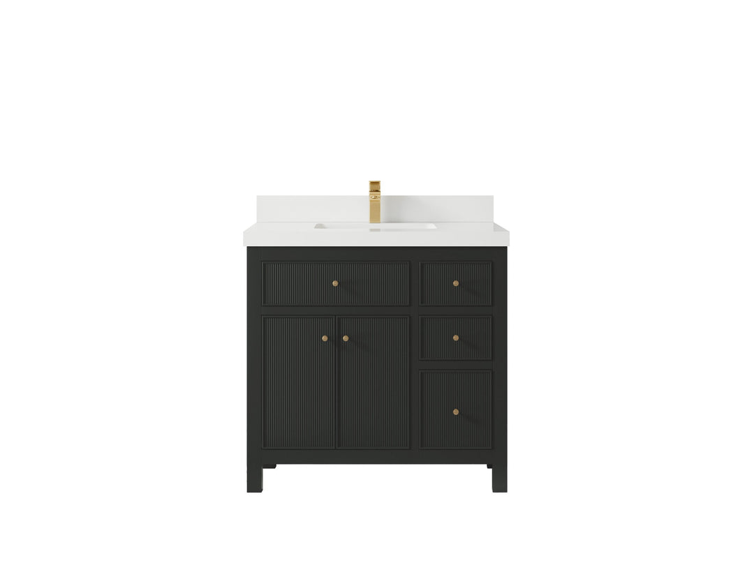 Sonoma 36 in. W x 22 in. D Center Sink Bathroom Vanity | 
              
                Black Top
                
                  
             - SON-CAB-BLT-35L - photo №43