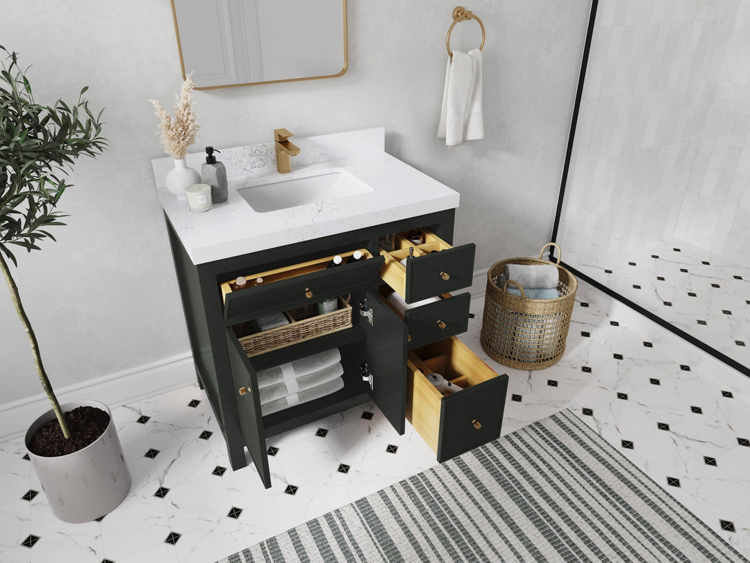 Sonoma 36 in. W x 22 in. D with Center Sink Bathroom Vanity | 
              
                Black Top
                
                  
             - SON_BLT_DC_PALS_36CR - photo №3
