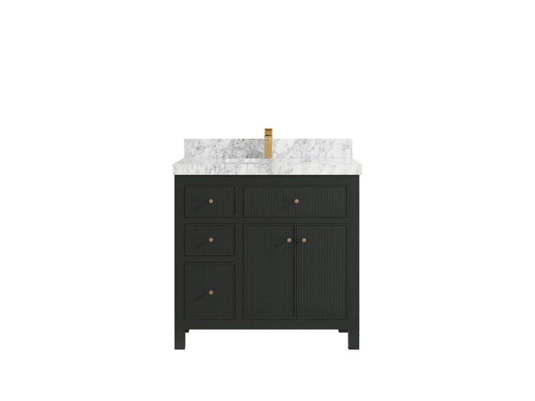 Sonoma 36 in. W x 22 in. D with Center Sink Bathroom Vanity | 
              
                Black Top
                
                  
             - SON_BLT_BRS_36CR - photo №11