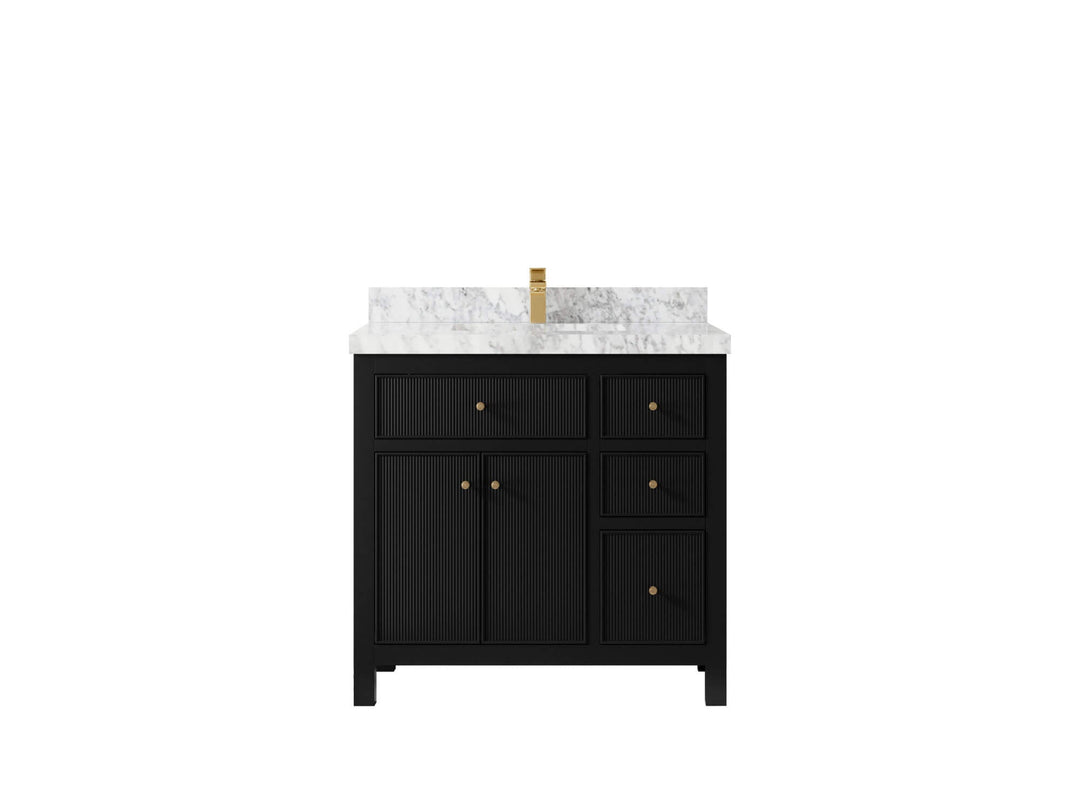 Sonoma 36 in. W x 22 in. D Center Sink Bathroom Vanity | 
              
                Black
                
                  
             - SON_BLK_WHQZ_36CL - photo №11