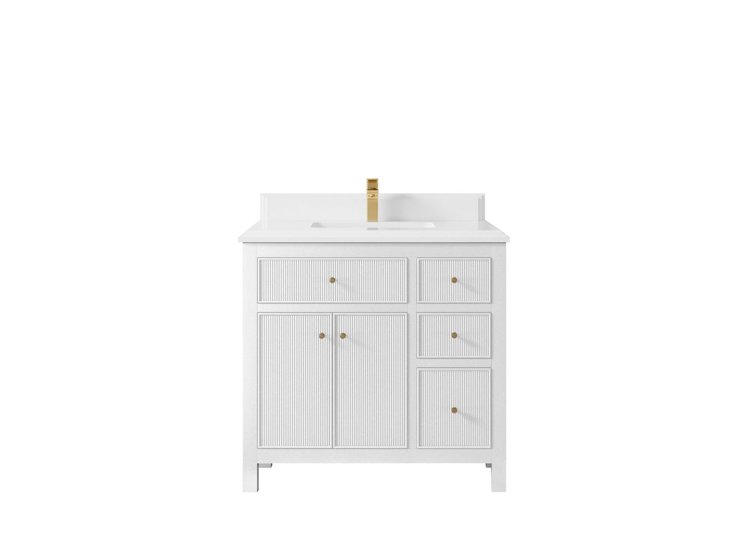 Sonoma 36 in. W x 22 in. D Center Sink Bathroom Vanity | 
              
                White
                
                  
             - SON_WH_WHQZ_36CL - photo №22