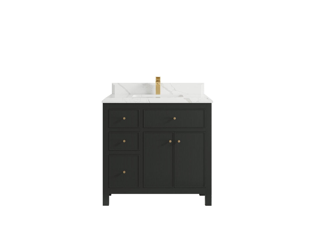 Sonoma 36 in. W x 22 in. D with Center Sink Bathroom Vanity | 
              
                Black Top
                
                  
             - SON_BLT_BRS_36CR - photo №13