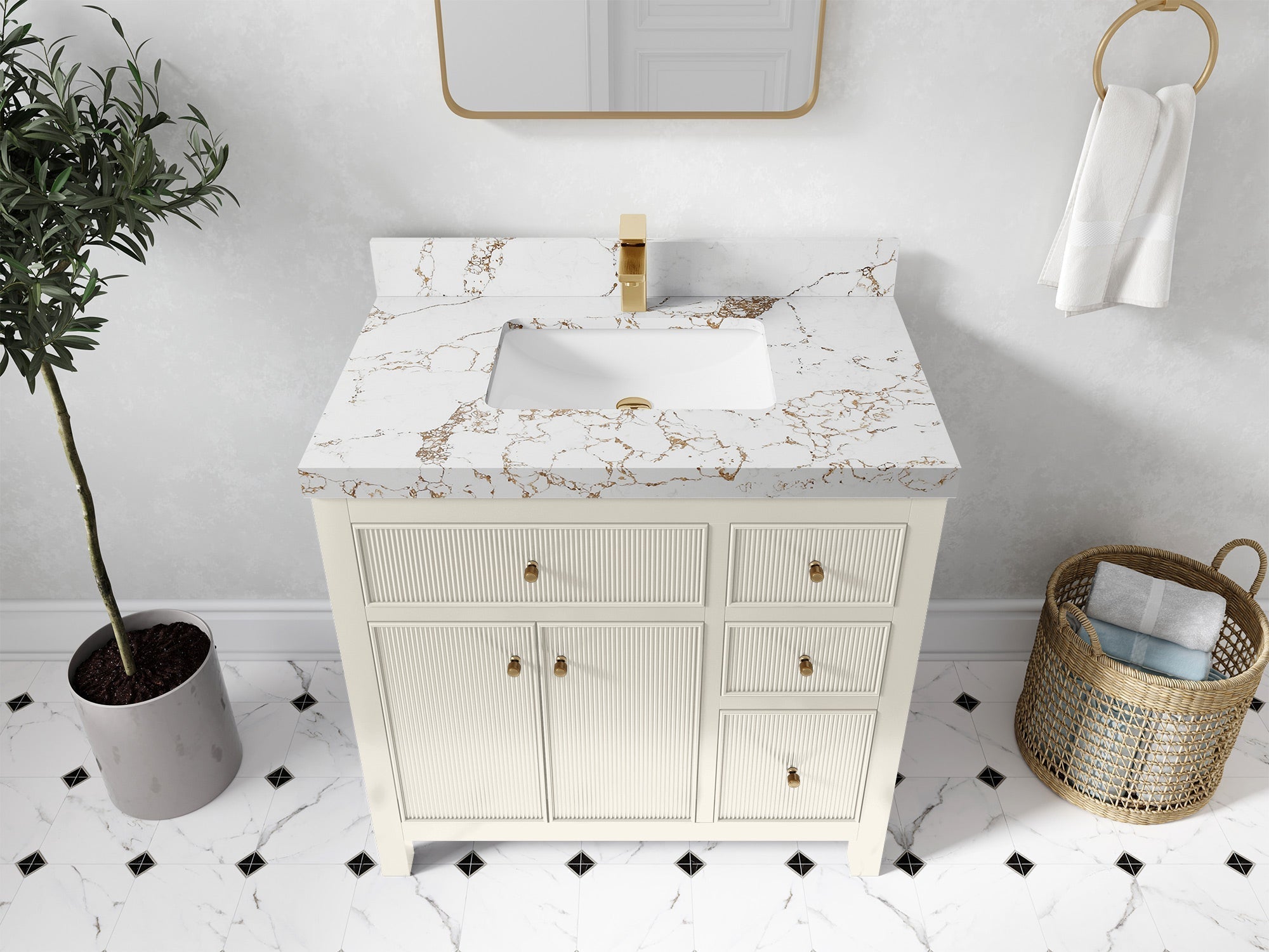 Sonoma 36 in. W x 22 in. D Center Sink Bathroom Vanity - Willow Bath and Vanity