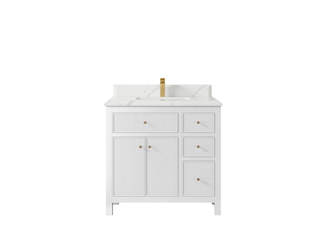 Sonoma 36 in. W x 22 in. D Center Sink Bathroom Vanity | 
              
                White
                
                  
             - SON_WH_WHQZ_36CL - photo №19