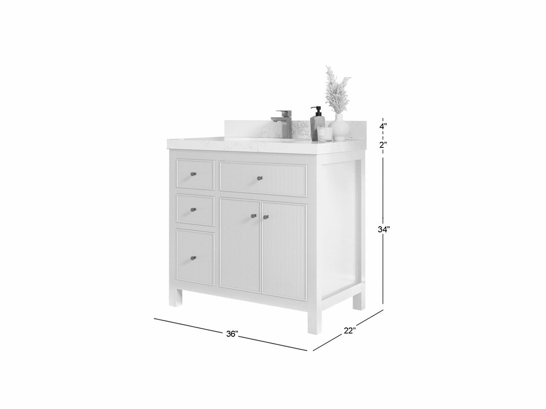 Sonoma 36 in. W x 22 in. D with Center Sink Bathroom Vanity | 
              
                Hale Navy Blue
                
                  
             - SON_HLN_CA_GL_36CR - photo №5