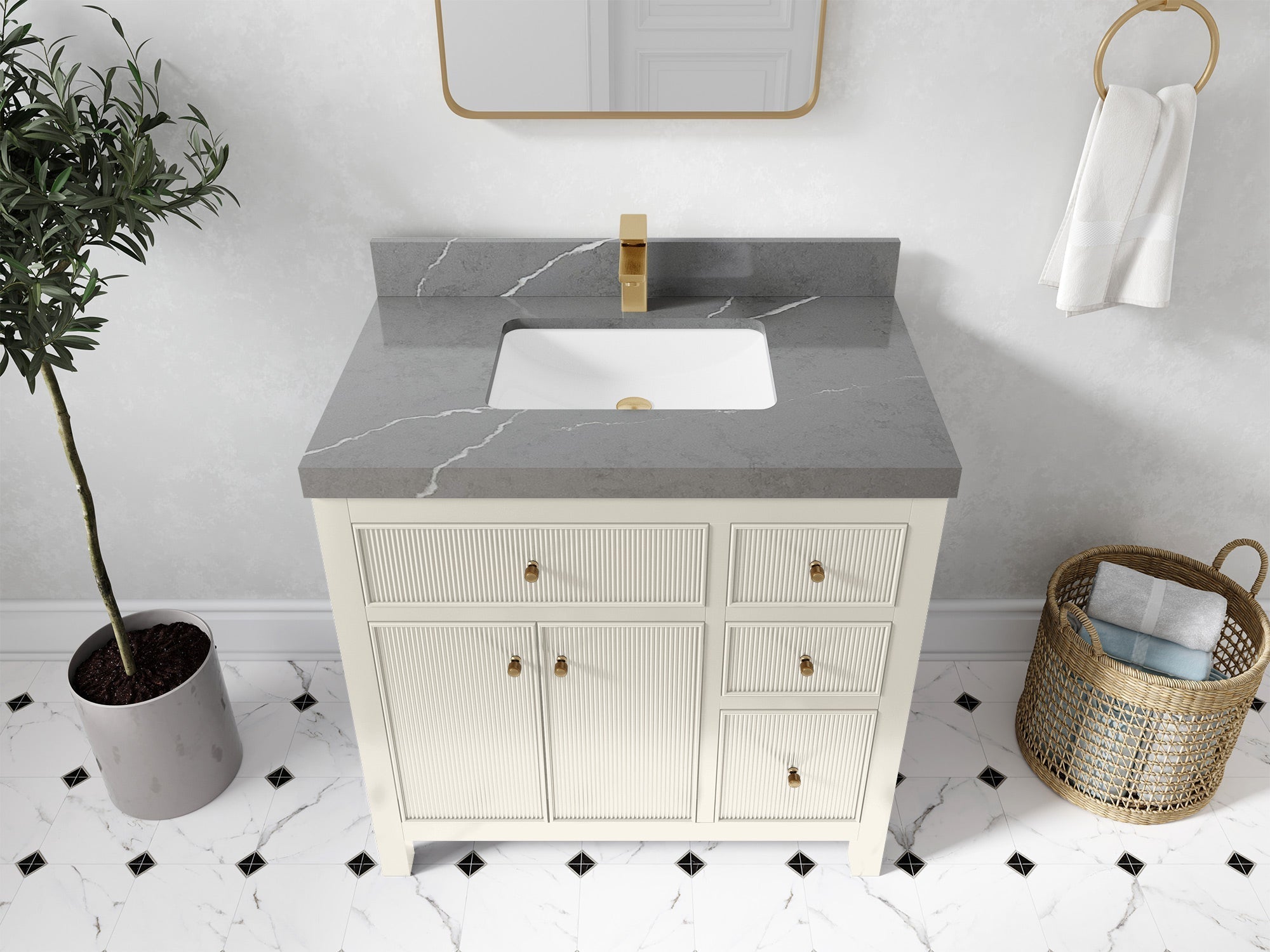 Sonoma 36 in. W x 22 in. D Center Sink Bathroom Vanity - Willow Bath and Vanity