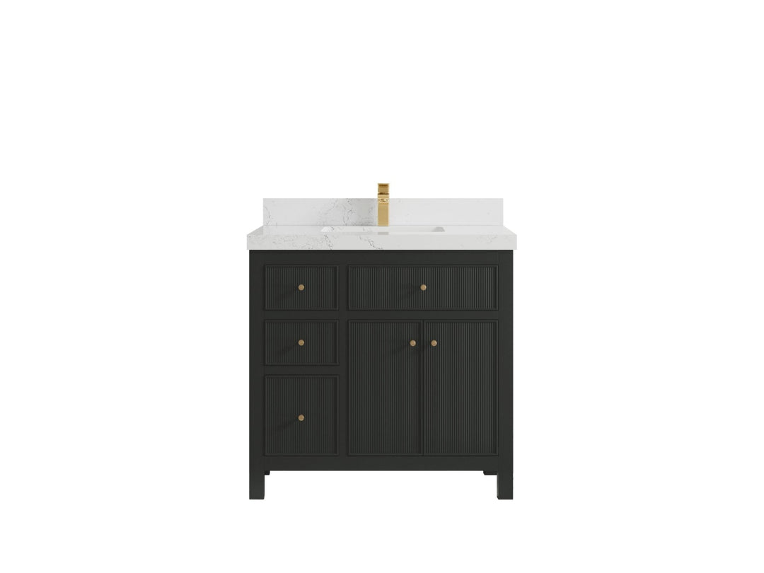 Sonoma 36 in. W x 22 in. D with Center Sink Bathroom Vanity | 
              
                Black Top
                
                  
             - SON_BLT_BRS_36CR - photo №16