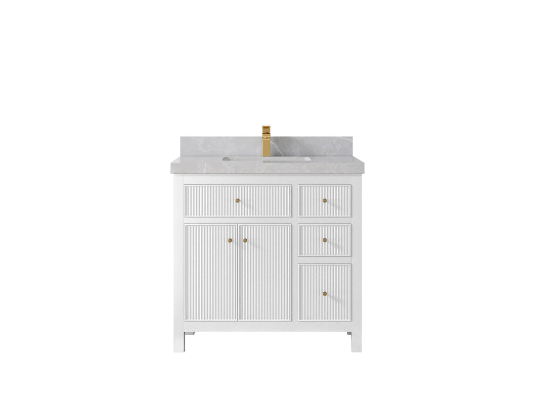 Sonoma 36 in. W x 22 in. D Center Sink Bathroom Vanity | 
              
                White
                
                  
             - SON_WH_WHQZ_36CL - photo №23