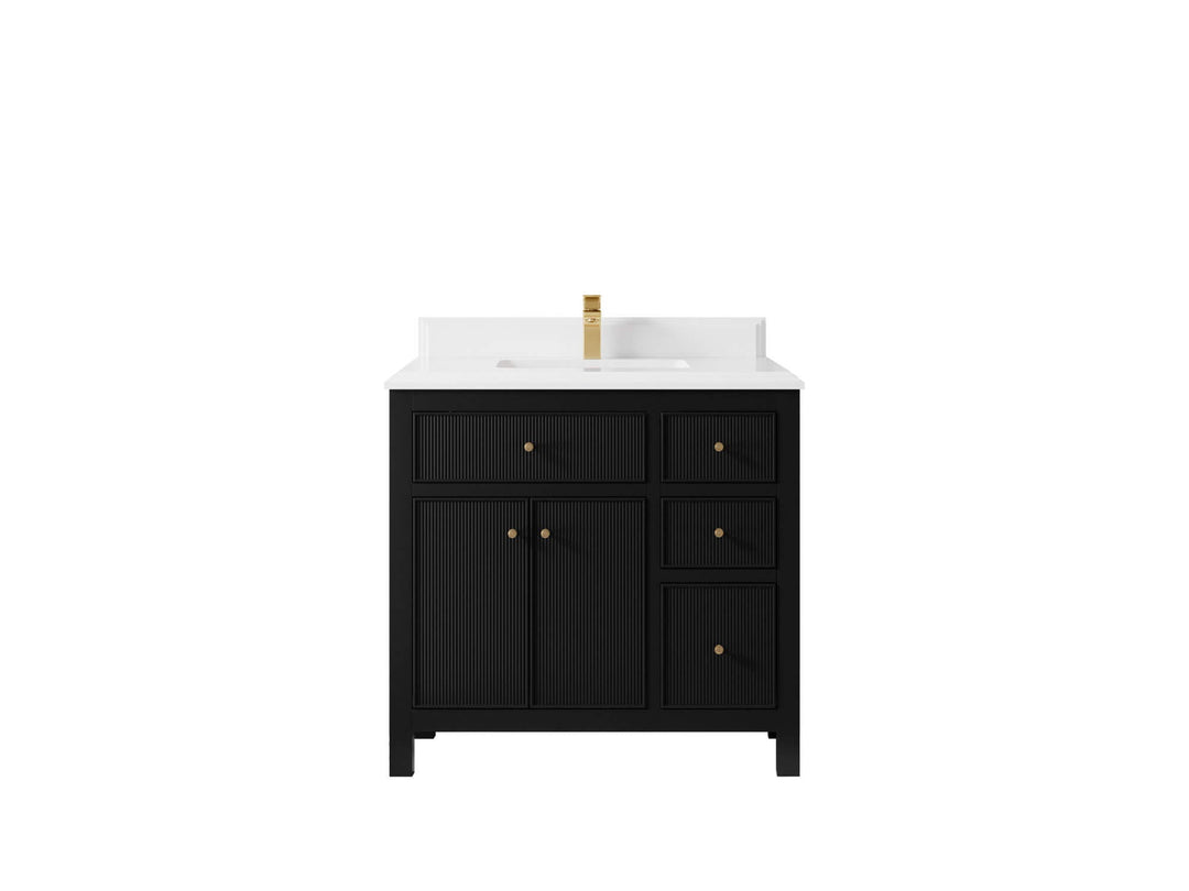 Sonoma 36 in. W x 22 in. D Center Sink Bathroom Vanity | 
              
                Black
                
                  
             - SON_BLK_WHQZ_36CL - photo №15