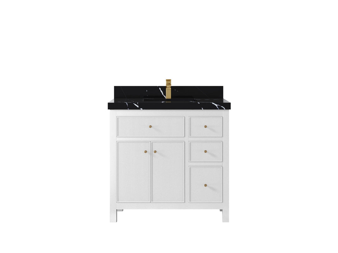 Sonoma 36 in. W x 22 in. D Center Sink Bathroom Vanity | 
              
                White
                
                  
             - SON_WH_WHQZ_36CL - photo №12