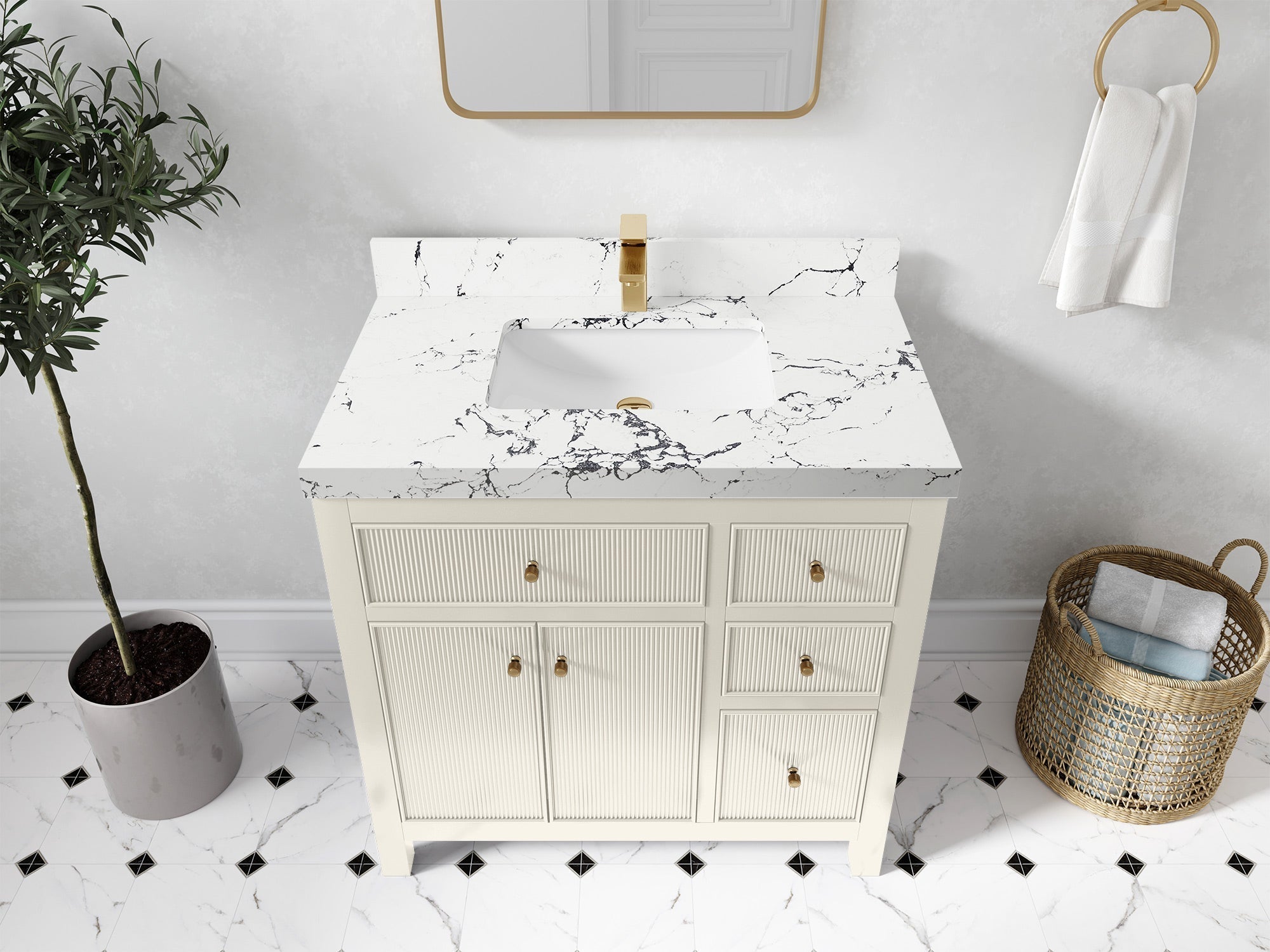Sonoma 36 in. W x 22 in. D Center Sink Bathroom Vanity - Willow Bath and Vanity