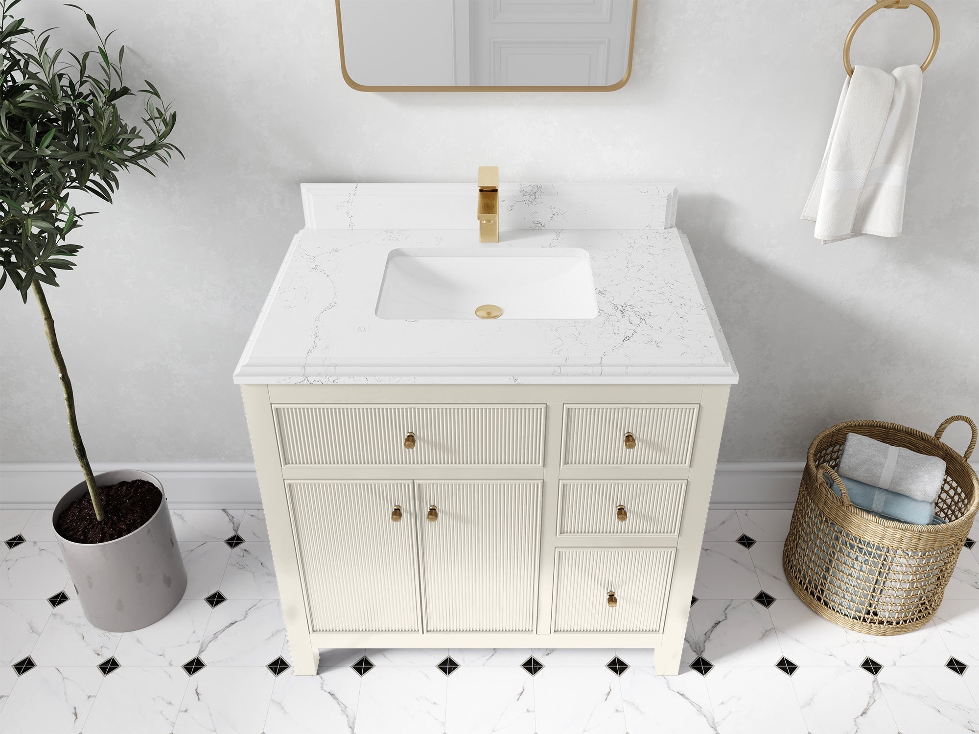 Sonoma 36 in. W x 22 in. D Center Sink Bathroom Vanity - Willow Bath and Vanity