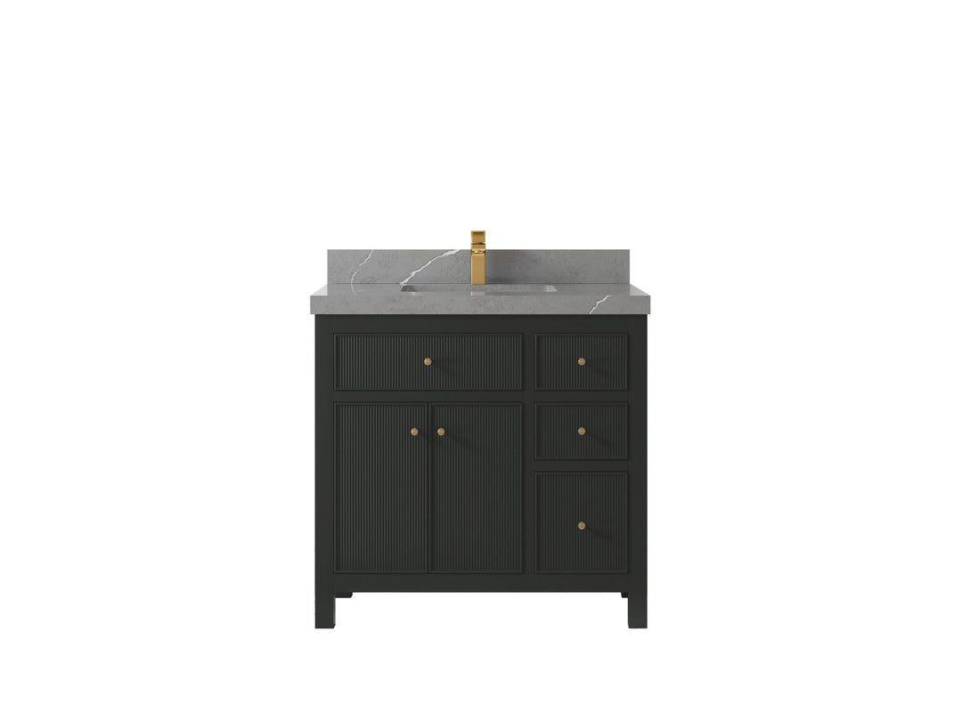 Sonoma 36 in. W x 22 in. D Center Sink Bathroom Vanity | 
              
                Black Top
                
                  
             - SON-CAB-BLT-35L - photo №33