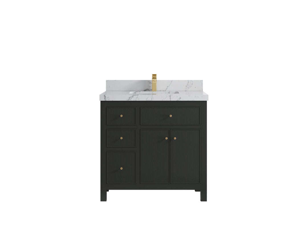 Sonoma 36 in. W x 22 in. D with Center Sink Bathroom Vanity | 
              
                Black Top
                
                  
             - SON_BLT_BRS_36CR - photo №22